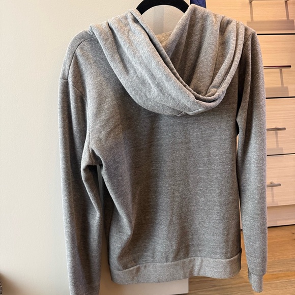 Aviator Nation Gray Zip-Up Sweater with Colorful Stripes - Picture 2 of 5